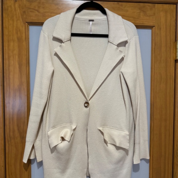 Free People Sarah Sweater Blazer (Ivory) - Picture 4 of 7